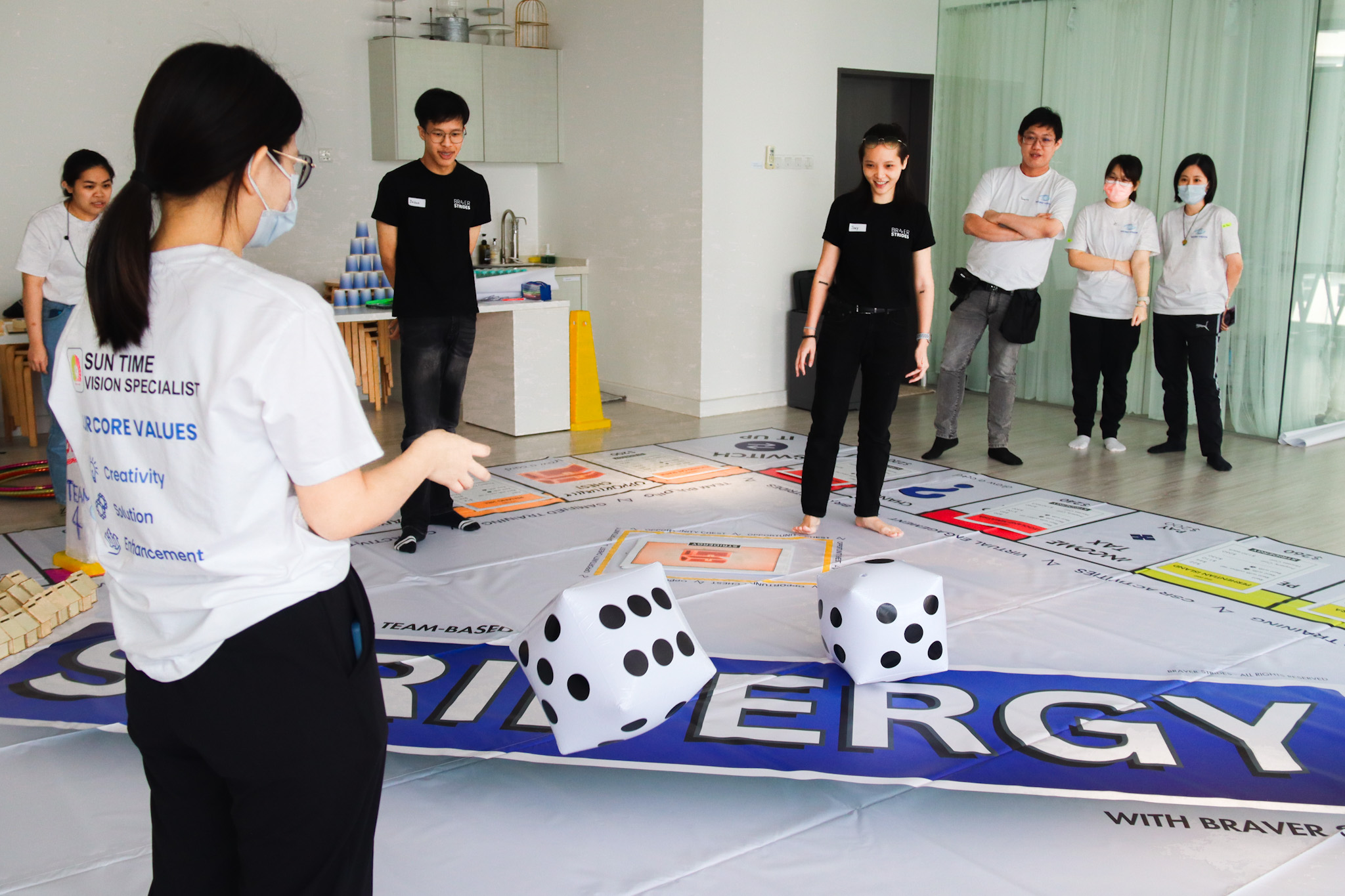 life sized monopoly team building game